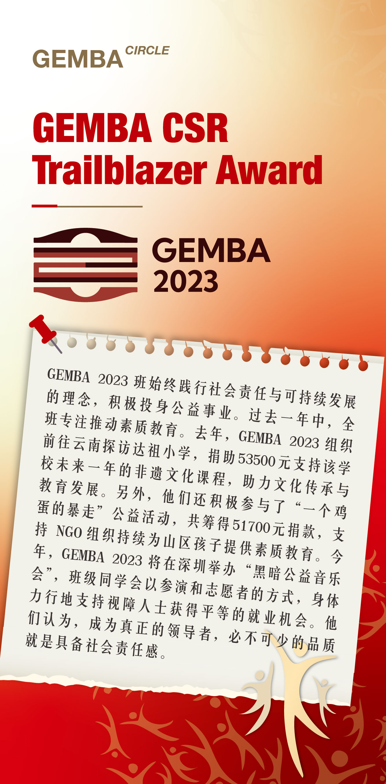 GEMBA CSR Trialblazer Award - GEMBA 2023