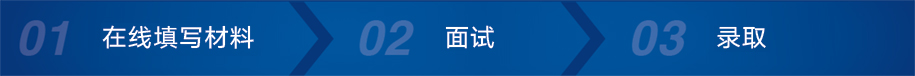 1. 在线填写材料 2. 面试  3. 录取
